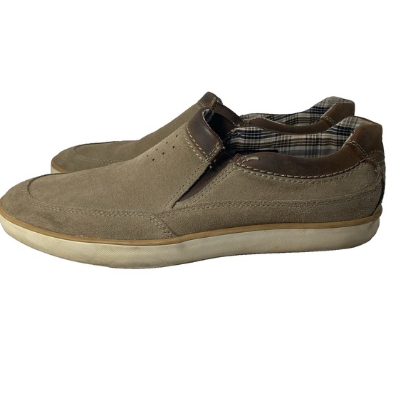 Clarks Other - Clark's Men's Tan Slip On Suede Shoes Size 10M Pre-owned